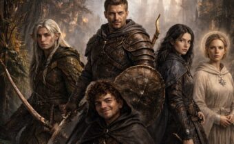 Fem äventyrare står redo vid världens kant